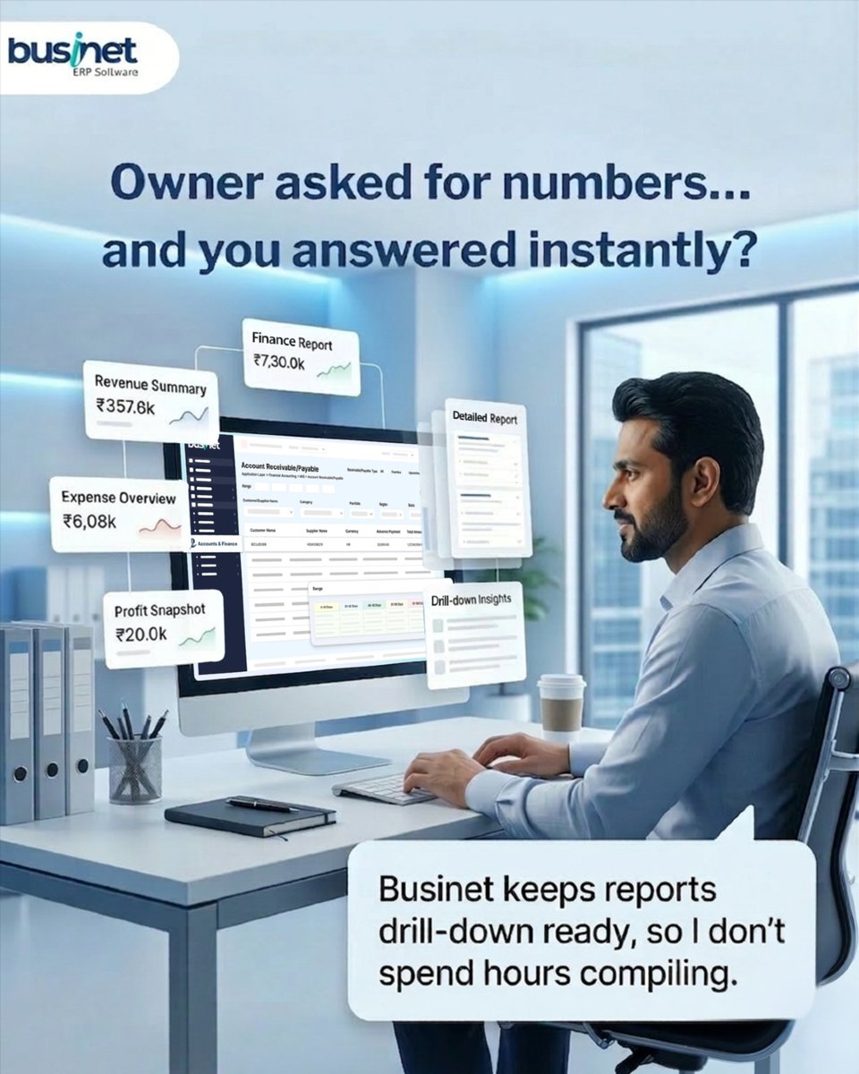 Busineterp's tweet photo. No chasing updates.
No “let me check once.”

Just a smoother way to run operations.

That’s Businet.

DM BUSINET to see how it works.

#ERPIndia #Workflow #Automation https://t.co/dEz3B9WPnQ