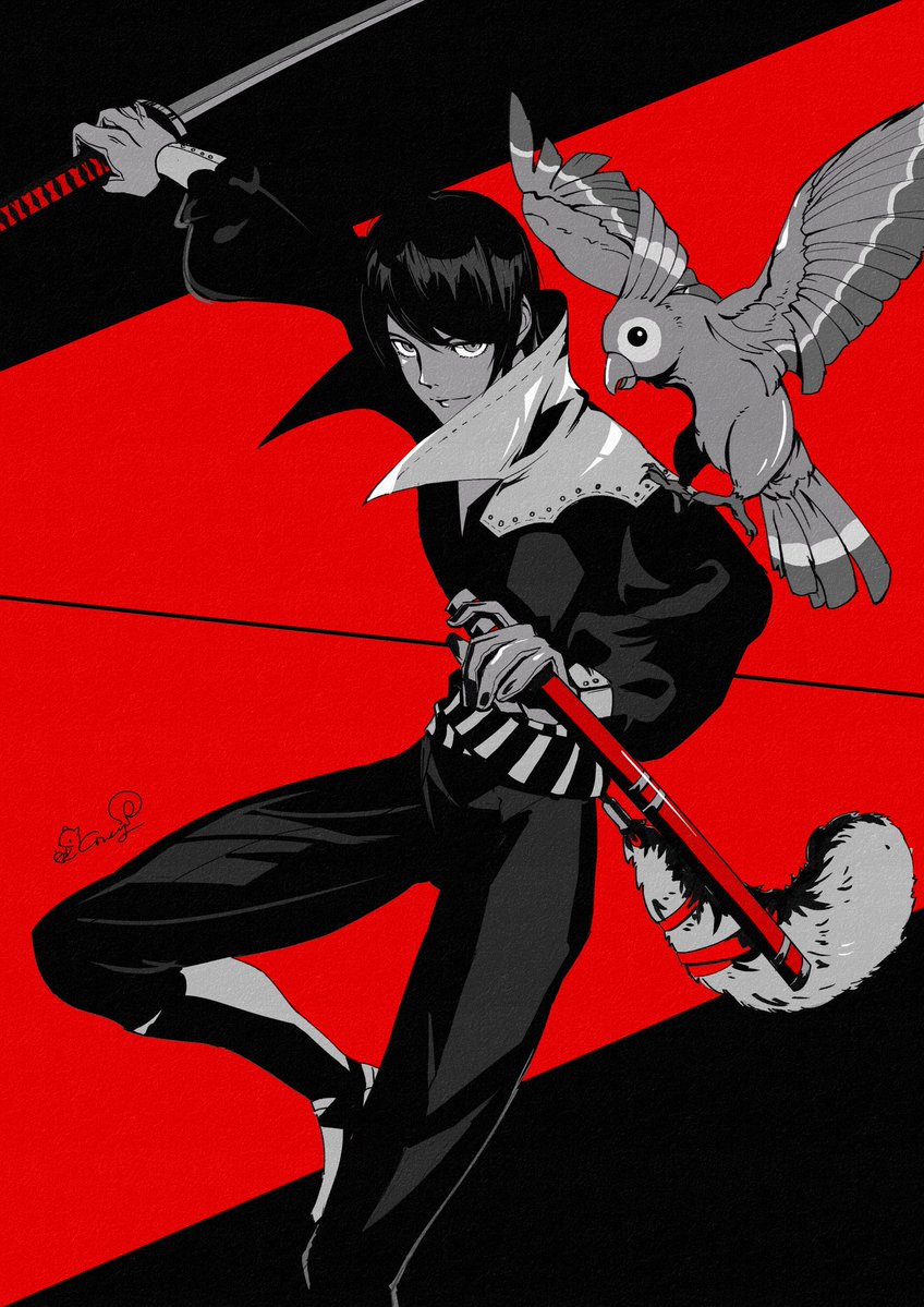 #AceAttorney and #p5r （unofficial Part 2)
“My parents and Sayuri.”
(Polly’s original Japanese name is also Sayuri.)