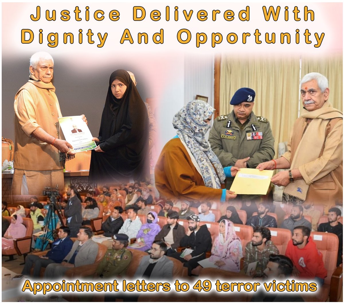 BadaltaSopore's tweet photo. Justice delivered with dignity and opportunity—empowering lives and restoring hope for families affected by terror. A step towards healing and a stronger future. #JusticeForAll #Empowerment #NewBeginnings #Kashmir #Hope #RebuildingLives #StrongerTogether https://t.co/8Gy8pxn6S4