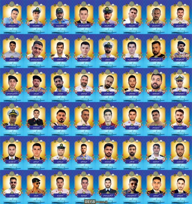 DesiHandler's tweet photo. Iran releases images of the sailors who were killed after a U.S. attack on its warship IRIS Dena in the Indian Ocean. https://t.co/pqUkOEe2gv