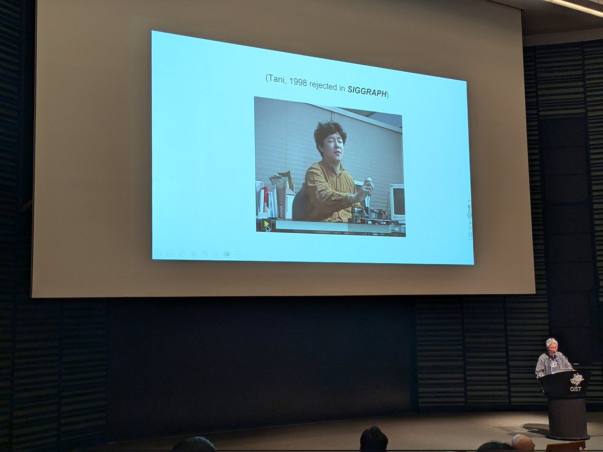 plopesresearch's tweet photo. Great keynote by @tani1216jp at #augmentedHumans2026 (including some fun guest appearance of @kenmogi on video slides) #AHS2026 https://t.co/wPgTLhnBFM