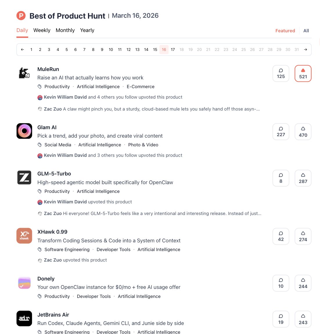 mulerun_ai's tweet image. We made it to #1 on @ProductHunt today!

Huge thanks to everyone who supported MuleRun. This mean the world to a mule.

Your personal AI. always on, acts before you ask.

#producthunt #agenticai #mulerunai