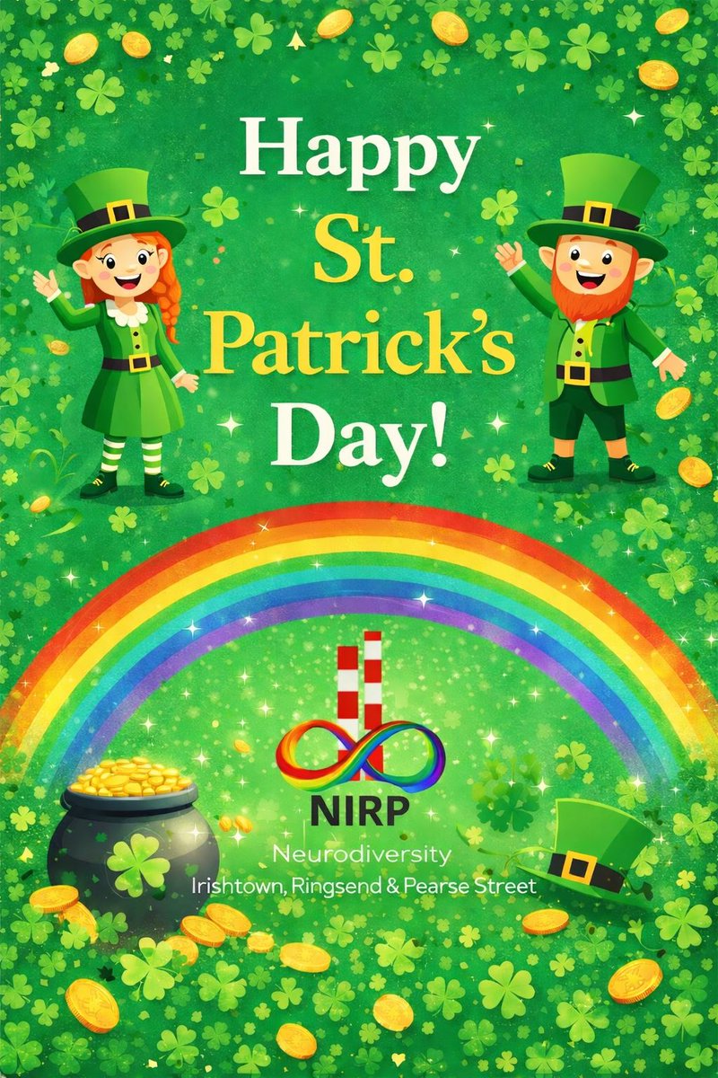 NeurodiverseIRP's tweet image. Happy St. Patrick’s Day 🇮🇪🍀🐍🌈💚💚💚💚💚💚
We hope you enjoy your day however you may celebrate 🤩💚🇮🇪🍀
#nirp #stpatricksday #irish #luckycharm #celebrate