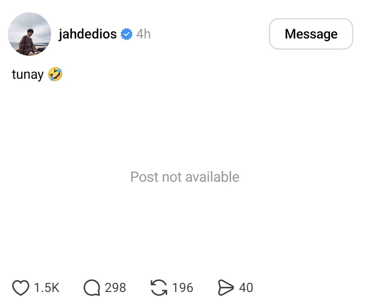 weakshit nag delete HAHAHAHAHAHA
please lang sa mga hater na narereplyan, wag niyo idelete yung mga hate posts niyo pag pinansin ng artists. maraming fans ang nangangarap niyan.😭

<a href="/SB19Official/">SB19 Official</a> #SB19
<a href="/justintdedios/">justin</a> #justin