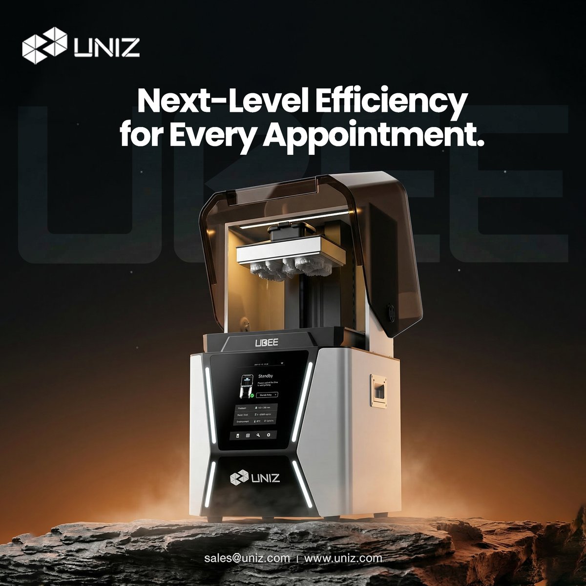 UNIZTechnology's tweet photo. Dental pros are raving about how UBEE has slashed their waiting times and boosted same-day capabilities without sacrificing quality. 
https://t.co/Qj7aOtQ9op | sales@uniz.com

 #UBEE #Dental3DPrinting #SameDayDentistry #Orthodontics #PracticeGrowth #DentalTech https://t.co/0sYwKcR17q