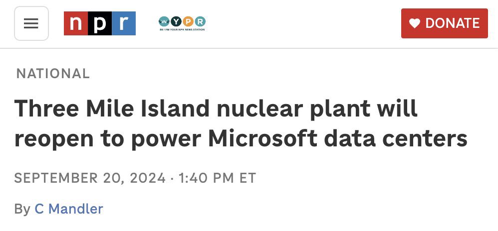 AngelsRBestial's tweet photo. @DaleVince Data Centres need reliable power 24x 365 with zero downtime. That why Microsoft, Google, Meta, Amazon,Open AI all investing in nuclear for their AI Data Centres. https://t.co/okuQj6Rlqd