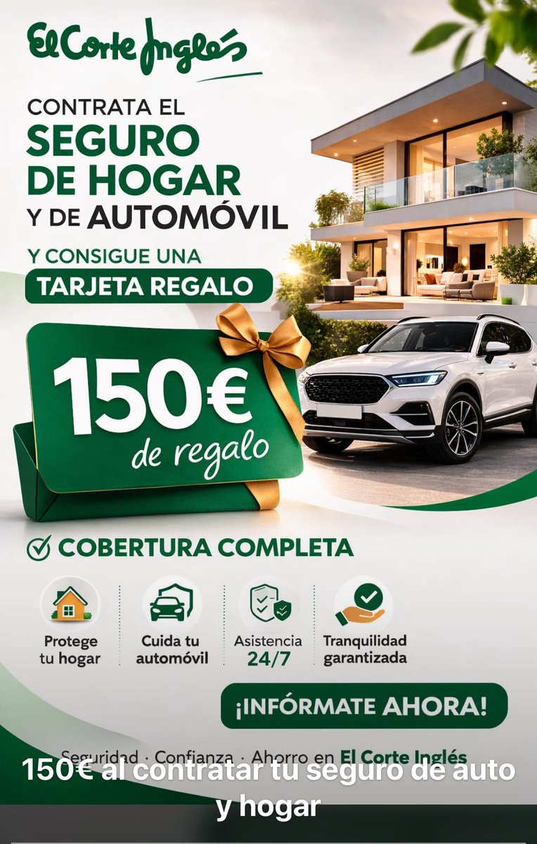 Hasta el viernes, TARJETA REGALO por contratar seguro de #hogar y #Auto
Asegúrate el mejor precio a un año del vencimiento y que no te suba NADA en caso de dar algún parte. 
👌😉😊💪
