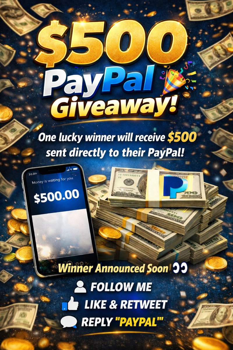 dranuasokan's tweet photo. $500 PayPal Giveaway 🎉

Starting the month with a BIG surprise.
One lucky person will receive $500 directly to their PayPal.

No tricks. No fees. Just a real giveaway.

Winner announced soon 👀

Follow me
Like &amp; Retweet
Reply "PAYPAL" to enter

#Giveaway #earning #socialmedia https://t.co/q4xkPYwB2L