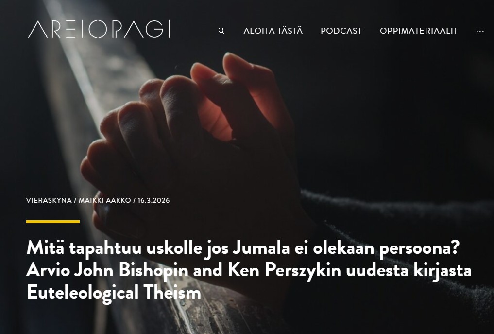 areiopagi's tweet photo. Bishop and Perszyk väittävät, että pahan ongelma voidaan ratkaista vain ymmärtämällä Jumala personaalisen toimijan sijaan todellisuuden itsensä rakenteena, mutta mitä silloin tapahtuu sille Jumalalle, jota rukoillaan ja jonka kanssa pyritään elämään?

https://t.co/cjIVFnu5nz https://t.co/CuH1hxG9Jm