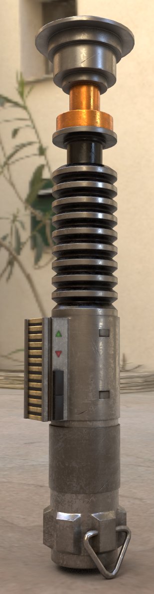 RenatoAruffo's tweet photo. Creating my first tutorial: Luke Skywalker's lightsaber. I want to show the entire process from asset creation all the way to final render, FX, and shaders.

My goal with the tutorials is to help people interested in each aspect of the game dev pipeline, from art to generalist technical artist.

It will show High Poly - Low Poly - UV - Texturing - Engine - Shader Creation - Lighting - Unity's Cinematic Timeline.

This is a work in progress of the final render.
