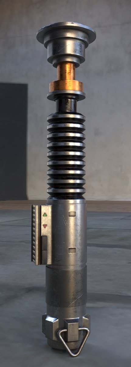 RenatoAruffo's tweet photo. Creating my first tutorial: Luke Skywalker's lightsaber. I want to show the entire process from asset creation all the way to final render, FX, and shaders.

My goal with the tutorials is to help people interested in each aspect of the game dev pipeline, from art to generalist technical artist.

It will show High Poly - Low Poly - UV - Texturing - Engine - Shader Creation - Lighting - Unity's Cinematic Timeline.

This is a work in progress of the final render.