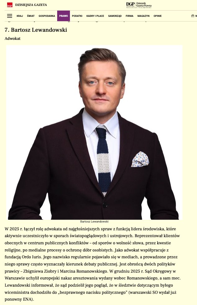 7. miejsce na liście najbardziej wpływowych prawników w Polsce roku 2025 <a href="/gazetaprawnapl/">gazetaprawna.pl</a> to dla mnie ogromne wyróżnienie.

Bardzo dziękuję, tym bardziej że za mną znaleźli się znakomici polscy prawnicy❗️