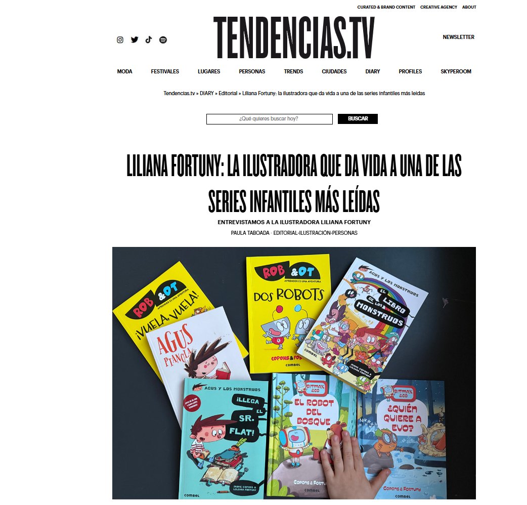 EditorialCasals's tweet photo. Entrevistan a 🎨@lilianafortuny en @tendenciastv!
La autora, junto con 🖊️@jaumecopons, de 📚AGUS Y LOS MONSTRUOS, 📚BITMAX&amp;CO y 📚ROB&amp;OT nos descubre todos los secretos de su proceso creativo. 
https://t.co/cqdjIUjSRd
#CombelEditorial https://t.co/GvyvdbPpbA