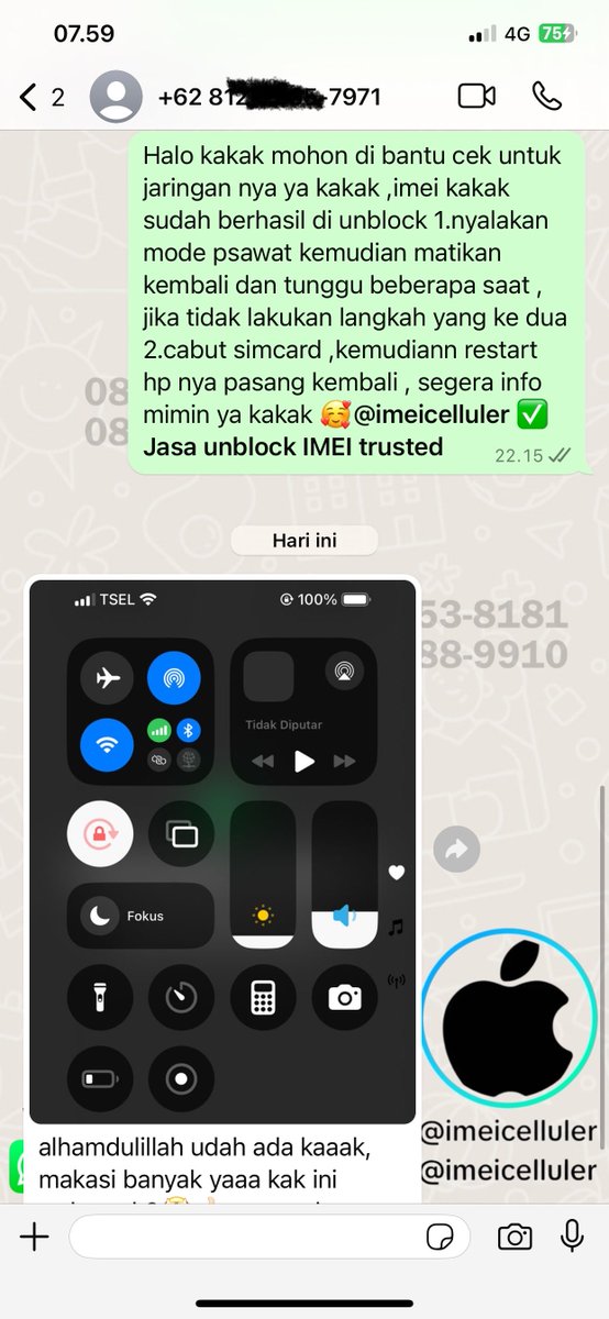 imeicelluler's tweet photo. Open Unblock IMEI📶 Update setiap hari
Jika ingin menghubungi kami langsung melalui 𝐖𝐀 𝐘𝐆 𝐃𝐈 𝐁𝐈𝐎 ya guys 🥳, 𝐒𝐎𝐒𝐈𝐀𝐋 𝐌𝐄𝐃𝐈𝐀 𝐈𝐌𝐄𝐈𝐂𝐄𝐋𝐋𝐔𝐋𝐄𝐑 klik link dibawah ini
https://t.co/tvBF71EyNj https://t.co/ifDAXUG7h4