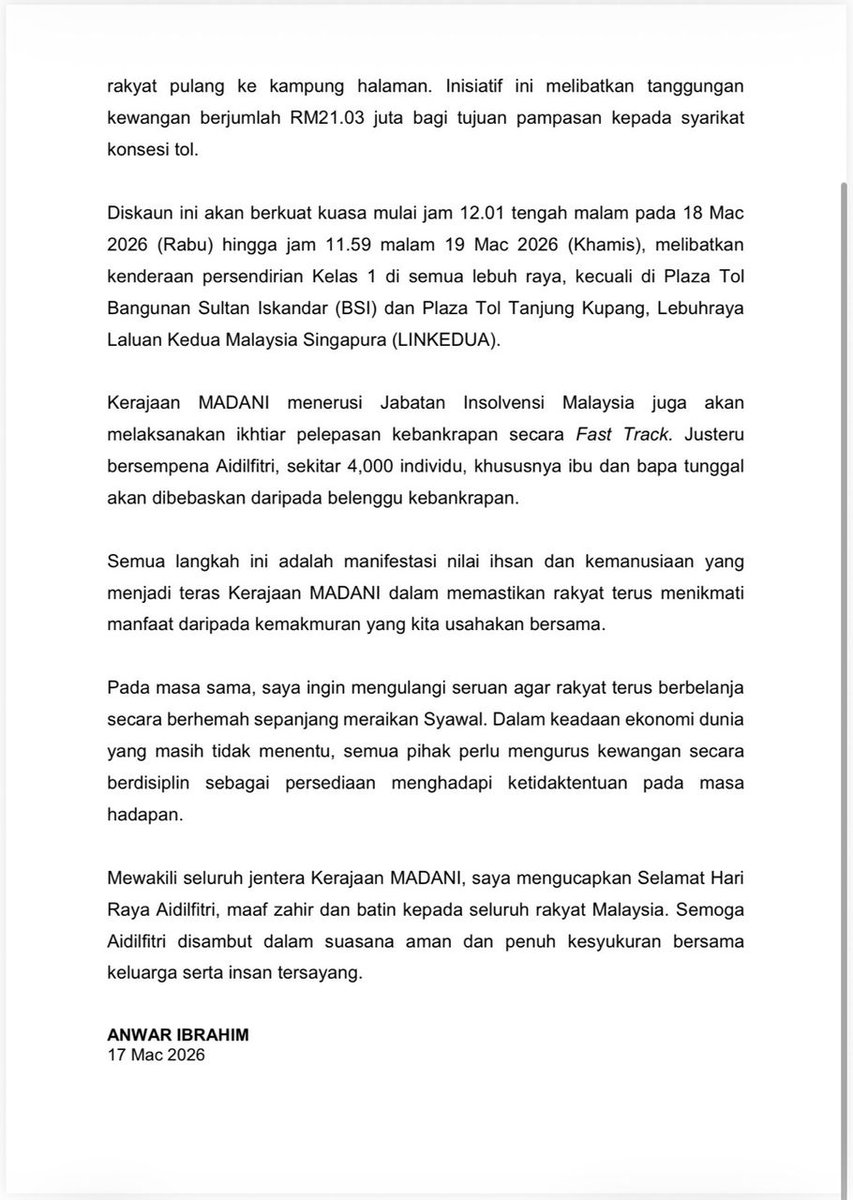 tjerealjoker's tweet photo. Alhamdulillah dapat PM yg bertungkus lumus demi Rakyat.

Cuti dapat ✅
STR dapat ✅
Tiket Murah dapat ✅
Diskaun Tol dapat ✅
Ehh macam macam dah dia bagi untuk Raya ni.

Namun tetap akan ada 2 puak yg tak puas hati.
Walaun + Cetong.
😂 https://t.co/P0CDIyrBEy
