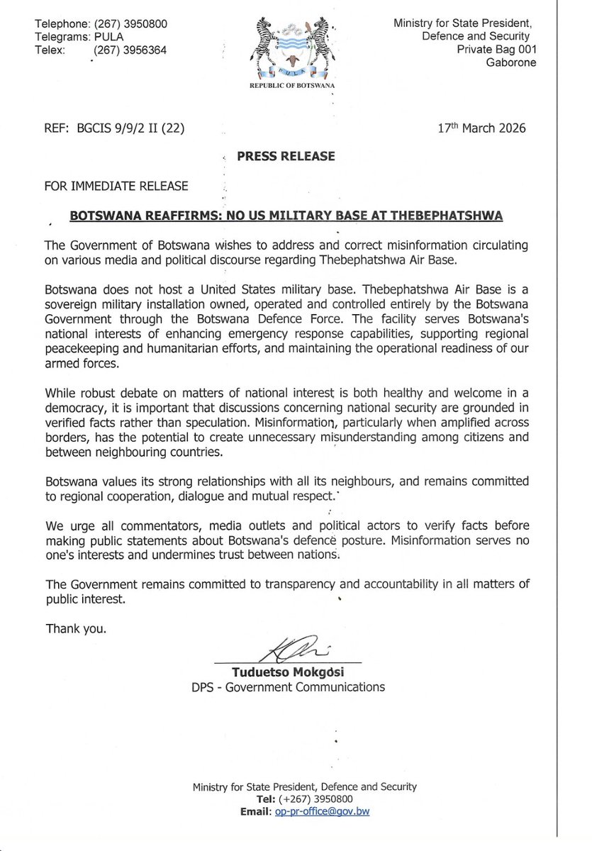 Botswana Government tweet media