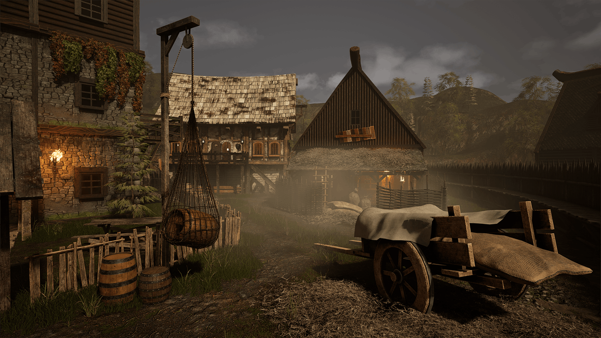 DexsoftGames's tweet photo. Fog lingers through village as firelight dances🔥Medieval Village is  game-ready environment, built with Unreal Engine.  Featuring 300+ meshes, a village level, advanced landscape and atmospheric effects.   

Explore it today only on @fab 🔗 https://t.co/jhc4NSs1zI https://t.co/avtbuZJYup