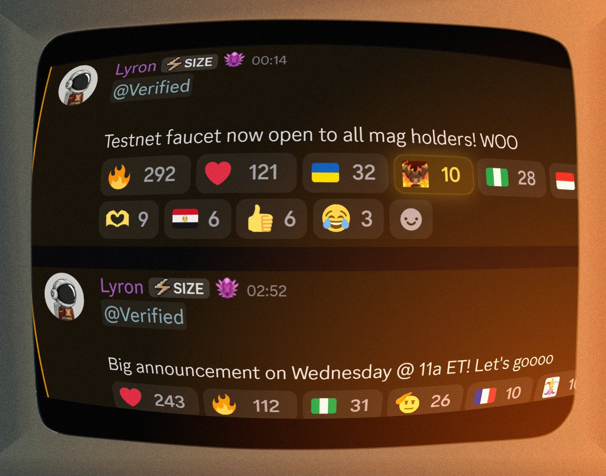 gMic community

Lyron has just announced the latest update:

> Now all MAG holders can access the faucet, the long-awaited moment has finally arrived!
> There will be a big announcement on Wednesday at 11:00 ET / 15:00 UTC / 22:00 WIB.

Get yourself ready!! 🙌🏻

<a href="/SeismicSys/">Seismic</a>