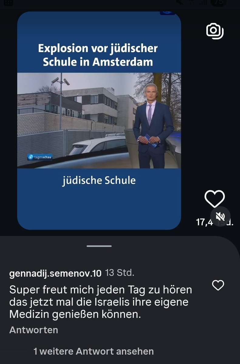 JoergMGehrke's tweet image. Die @tagesschau lässt weiter antisemitische und die Gewalt verherrlichende Kommentare stehen, moderiert ihren Instagram-Kanal offensichtlich nicht und reagiert nicht auf die Hinweise. Was für ein Versagen! #NDR #ARD #Antisemitismus
