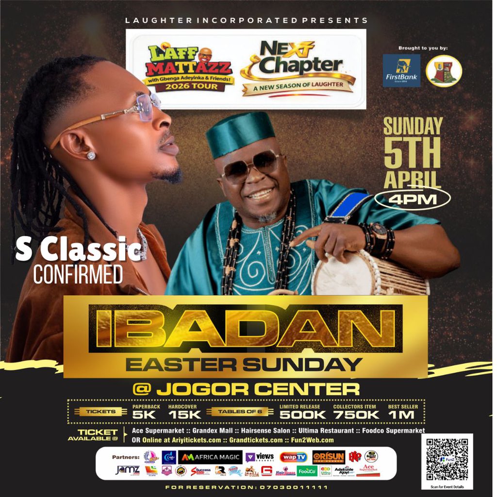 iamsclassic's tweet photo. One of the Biggest show in Africa is here🇳🇬 Don’t sleep on it. Itz a show to plan for.  Save the date.✍️#laffmattazz with @gbengaadeyinka &amp; friends🔥🔥
Get Ready! IBADAN!! #EasterSunday #April5TH CLASSIC LI🦁N is Coming https://t.co/2H5Bd7tPGR