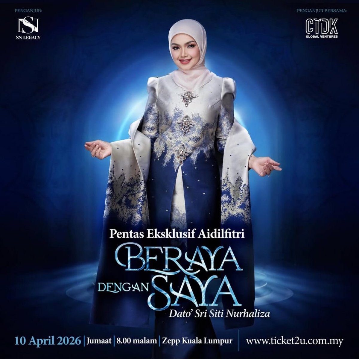 Dato’ Sri Siti Nurhaliza announces “Pentas Eksklusif Aidilfitri Beraya Dengan Saya” concert, coming on 10th April 2026.

Tickets will be on sale tomorrow 12pm at ticket2u.