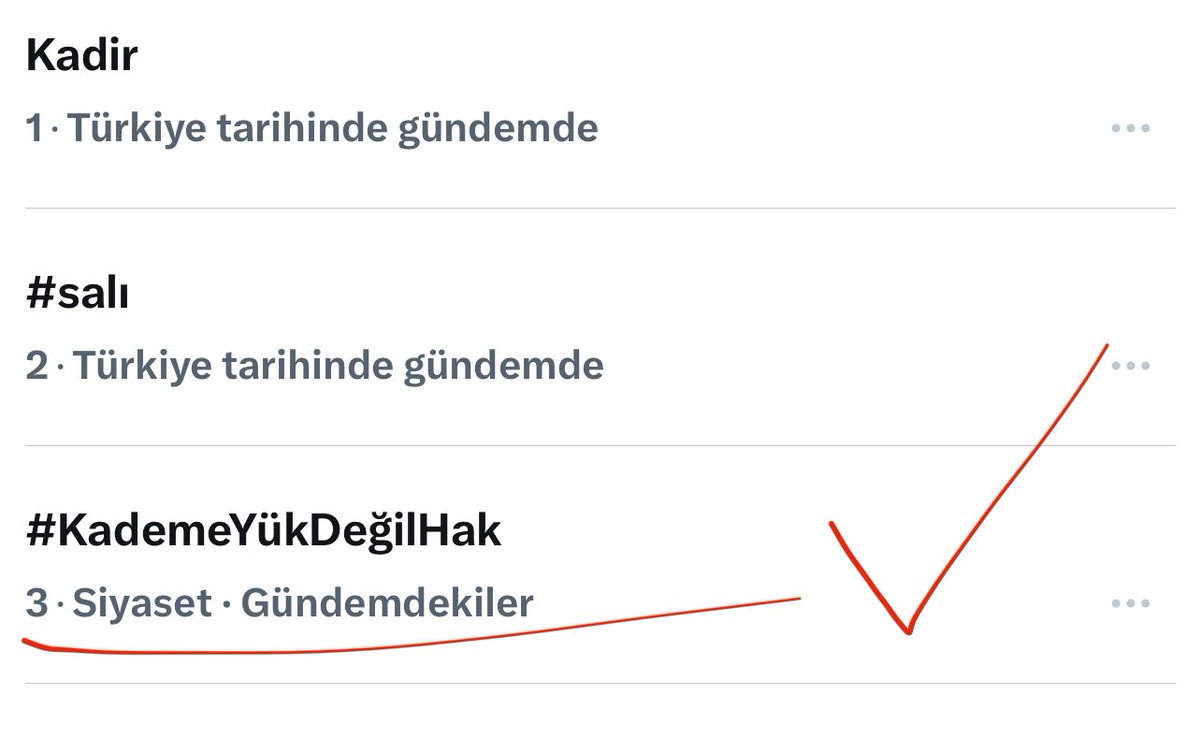 Günaydın <a href="/EmadDernegi/">EMEKLİLİKTE ADALET DERNEĞİ ⚖️</a> ve tüm adaletsizlik yaşayan arkadaşlarım. 

Siyaset gündeminde 1. Sırada tabelada 3.sıradayız 24 saati geride bıraktık, zirveyi paylaşıyoruz tabelada, bu bir tesadüf  değil, emeğin, hakkın, mücadelenin doğru, onurlu, ahlaklı ve gerçek olmasının sonucudur.