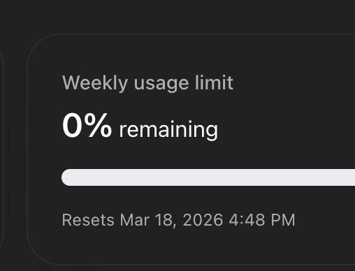 Weekly usage limit