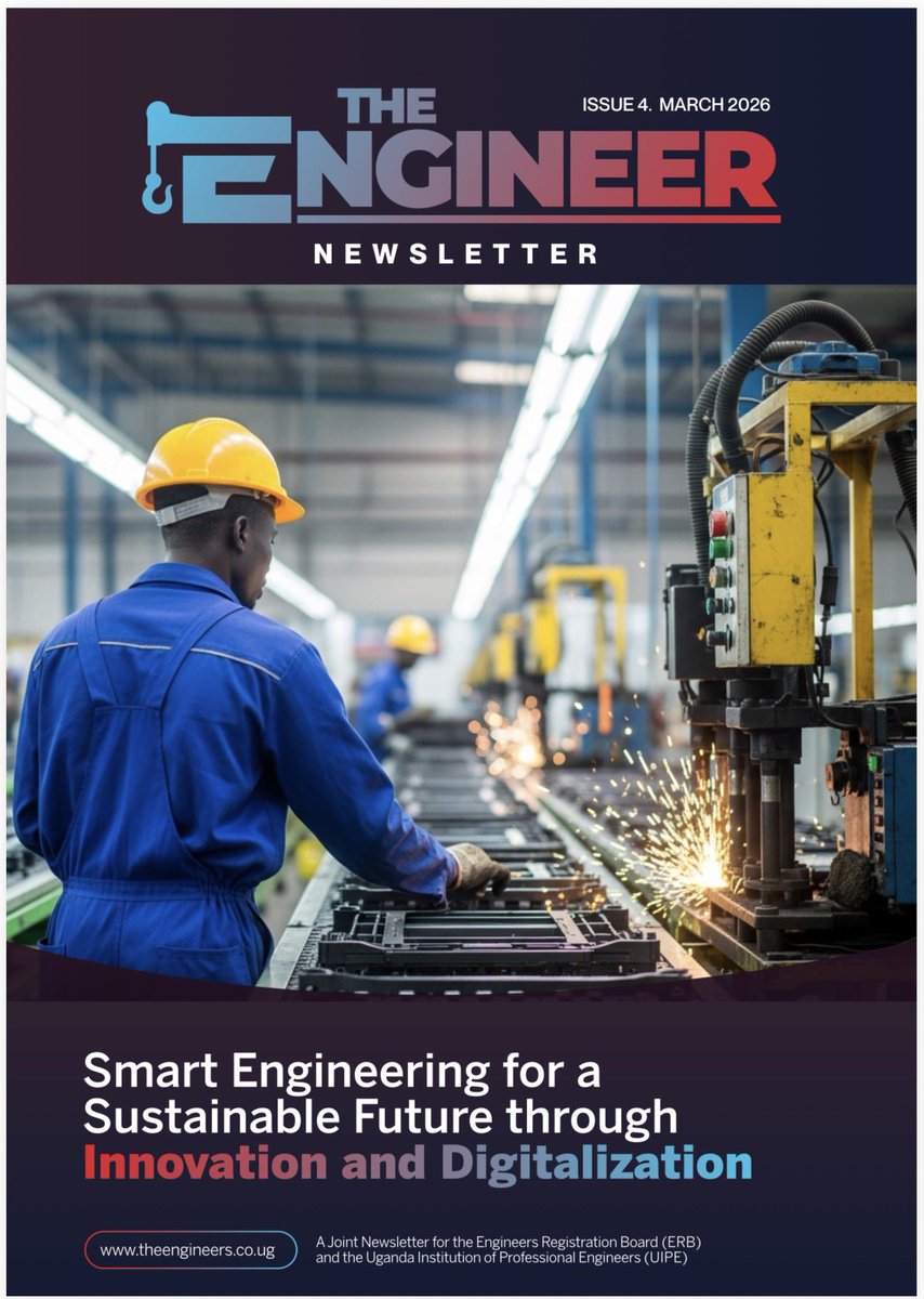 UIPE_Uganda's tweet photo. We are pleased to present the Fourth Edition of The Engineer, a publication of UIPE and ERB

This edition showcases the work and impact of Engineers and provides insights into emerging trends shaping the profession.

To submit an article or any engineering achievement send an email to info@uipe.co.ug and copy info@erb.co.ug

https://t.co/eZrLWKRnRq

#uipeupdates #engineering #Tuesday #mustread