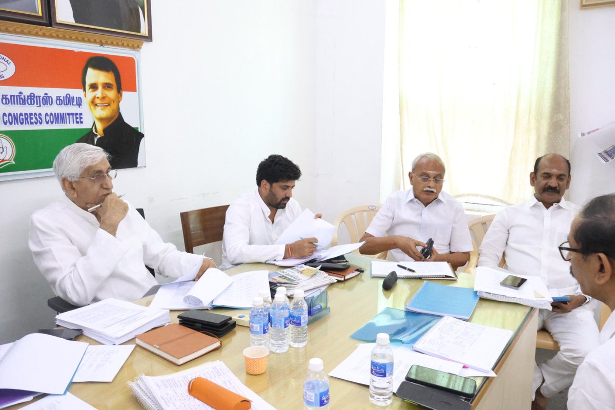 INCPuducherry's tweet photo. Screening Committee meeting held at Puducherry Congress party office . https://t.co/jKOLnha0zd