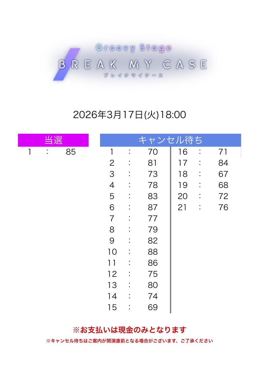 Groovy Stage「ブレイクマイケース」 tweet media
