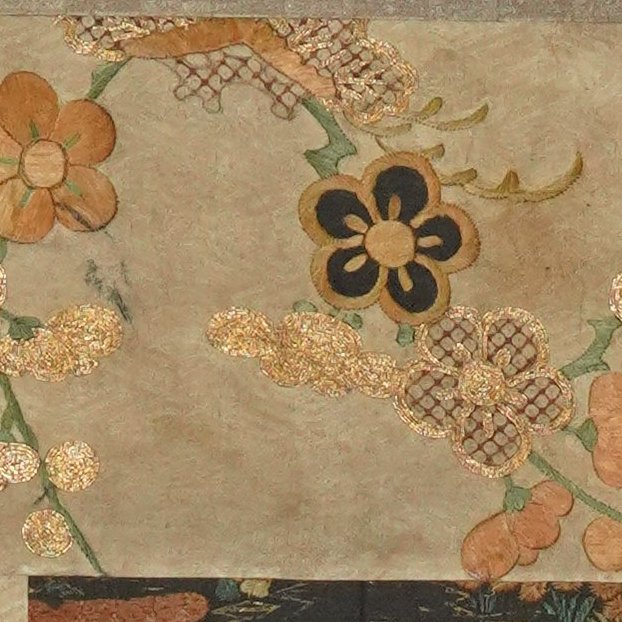 肉筆　mixed media　【抽象画】 真筆 鬼才篁 牛人 畢生の大作 肉筆「双瀧白鷹之圖」銀地屏風 旧家蔵品
