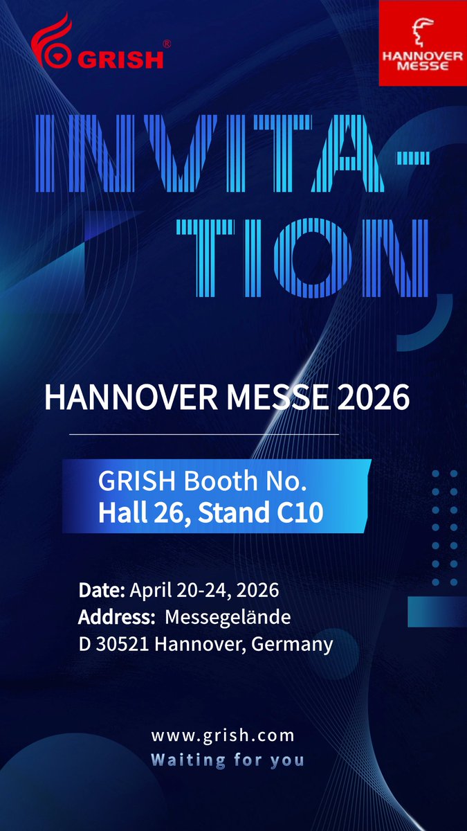 Bjgrish's tweet photo. GRISH is thrilled to announce our participation in HANNOVER MESSE 2026! 

Visit us at Hall 26, Stand C10 to discover cutting-edge polishing solutions and advanced materials.

We look forward to welcoming you! 

#GRISH #HANNOVERMESSE2026 #PrecisionPolishing #AdvancedMaterial https://t.co/MFixcoPv8l