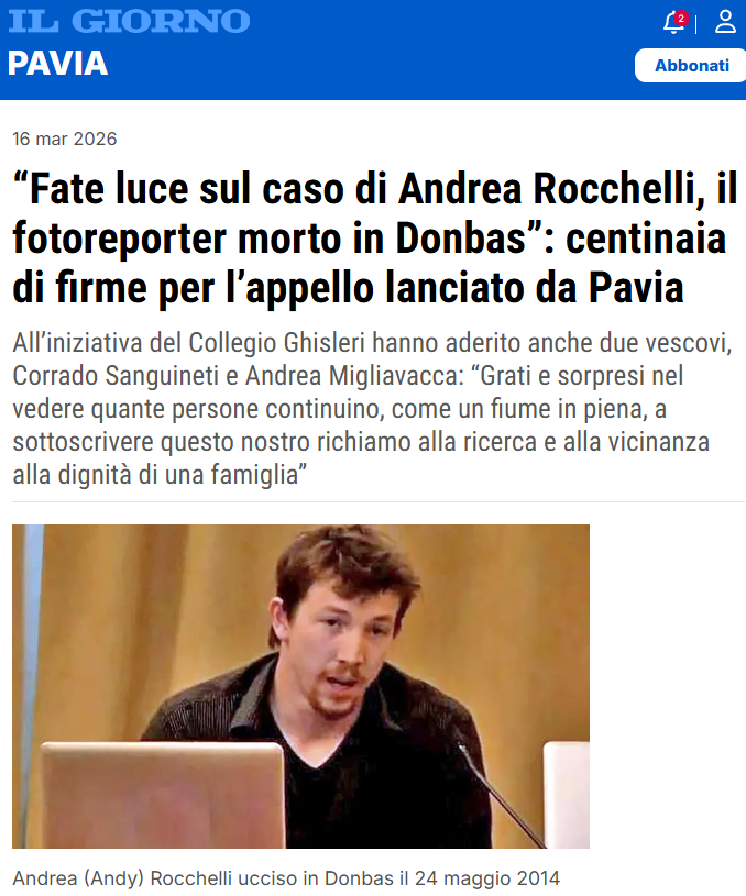 Giustizia per Andrea Rocchelli tweet media