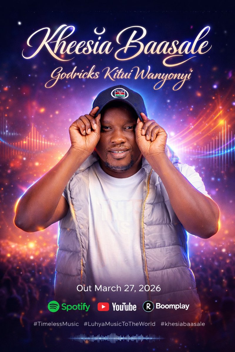 godrickskituyi's tweet photo. Producer ametoa Siku ya kuangusha mzuqa.Yako ni ku-Mark hio calendar tu.
 Friday, March 27th, Kheesia Baasale drops on all streaming platforms 🌍🎶
Let’s take it global and show the world what Luhya vibe is made of 💪🏾🔥
Run it up, share it, own it. This is OUR sound. https://t.co/2EyWyhgz9C