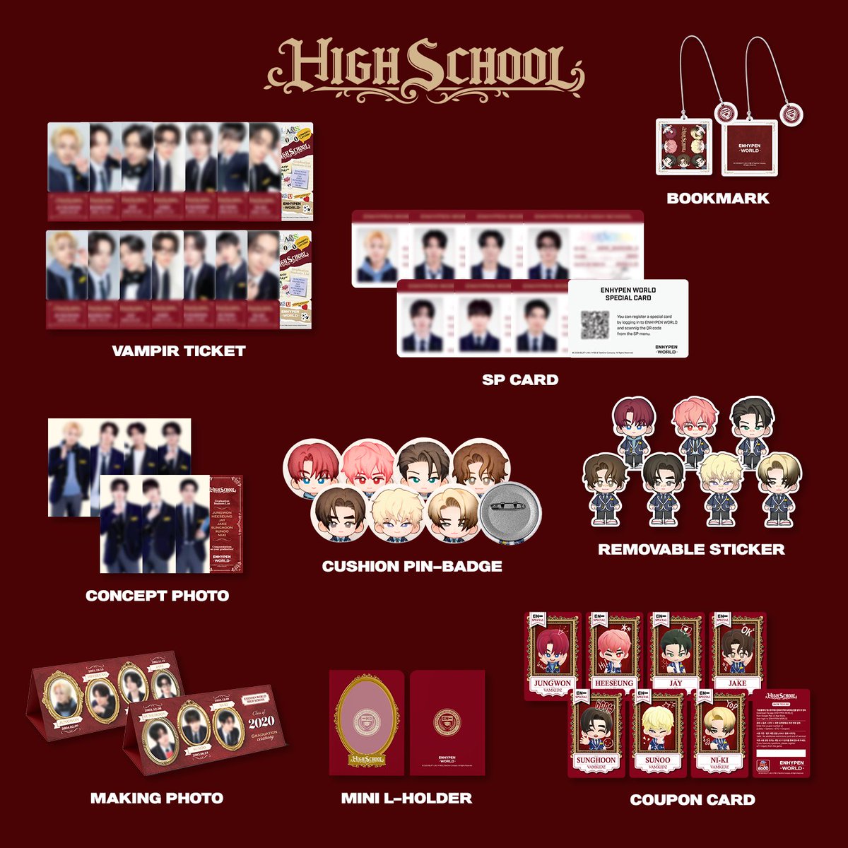 ENHYPEN WORLD Coupon Card Collection 09. HIGH SCHOOL Welcome to