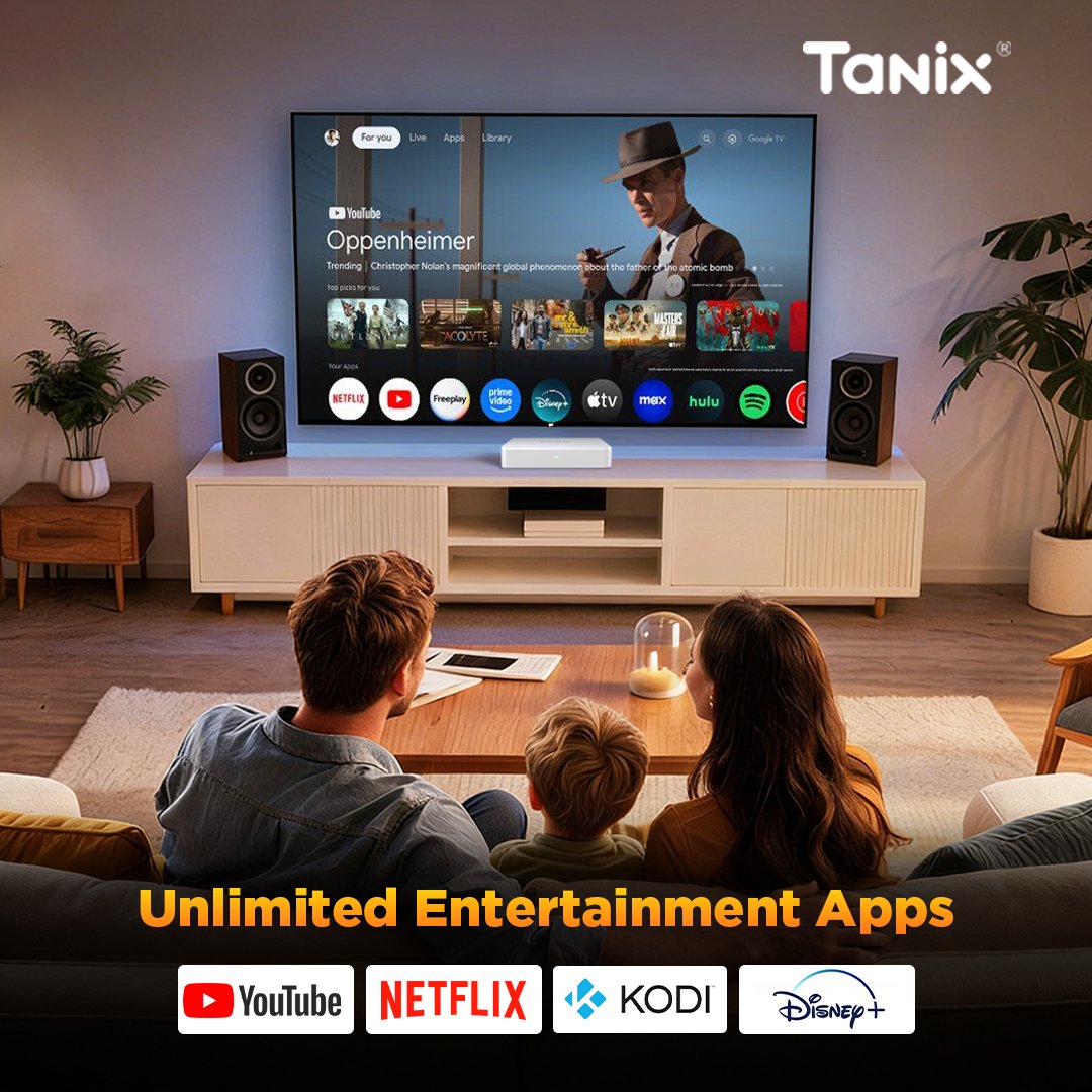 Tanix_TVBOX's tweet photo. Unlimited Entertainment Apps 🎬📺

Enjoy all your favorite apps on one screen — YouTube, Netflix, Kodi, and Disney+.
Powered by Google TV, everything is simple, smooth, and ready for the whole family.
✨ Smart. Simple. Unlimited.

#AndroidTVBox #GoogleTV #Streaming #Tanix https://t.co/e8O5FUiWiN