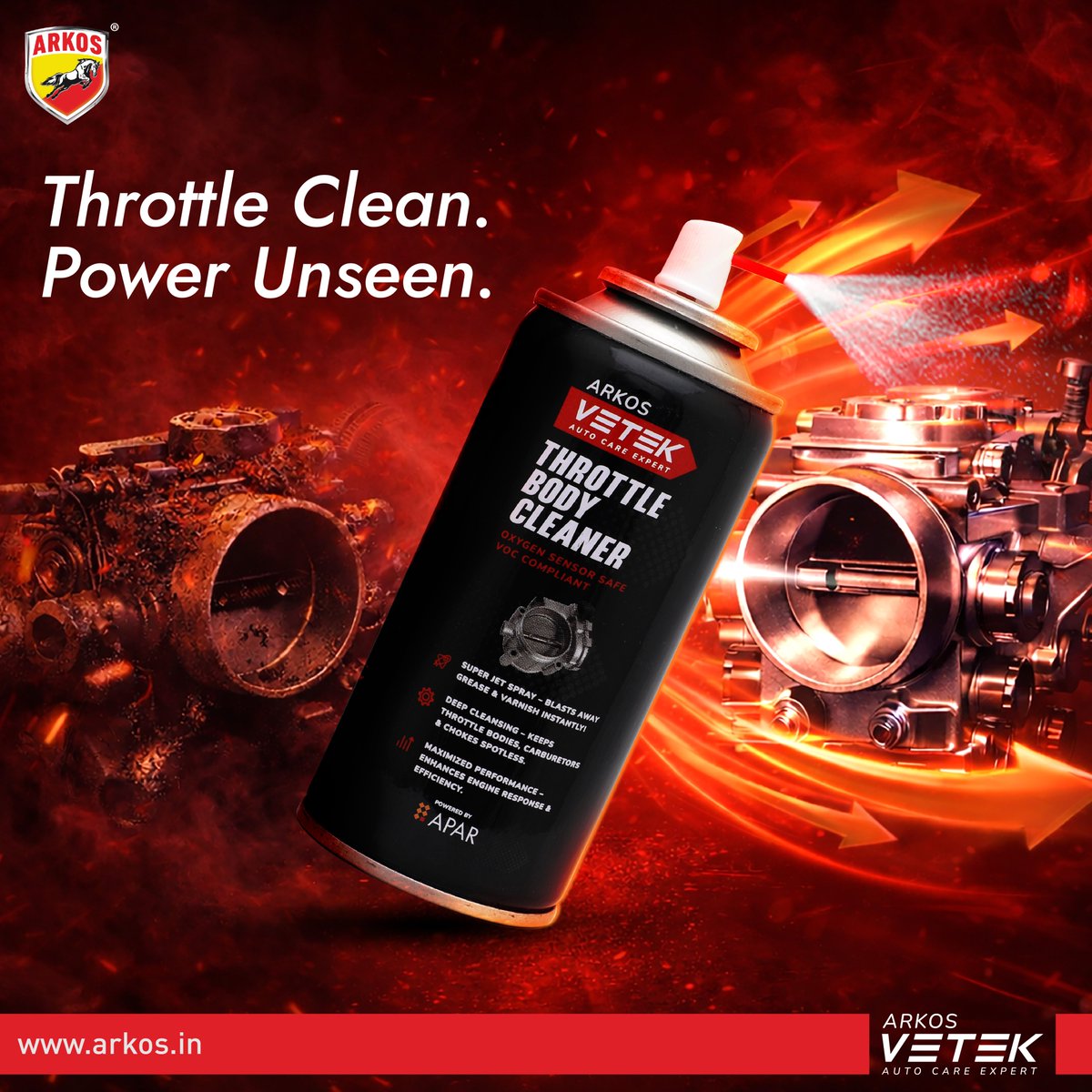 Arkosapar1's tweet image. A cleaner throttle body means smoother response and stronger performance. Grease, varnish, and stubborn deposits can hold performance back — clean it deep with ARKOS VETEK Throttle Body Cleaner and bring back the power you can feel

#ARKOS #VETEK #ThrottleBodyCleaner
