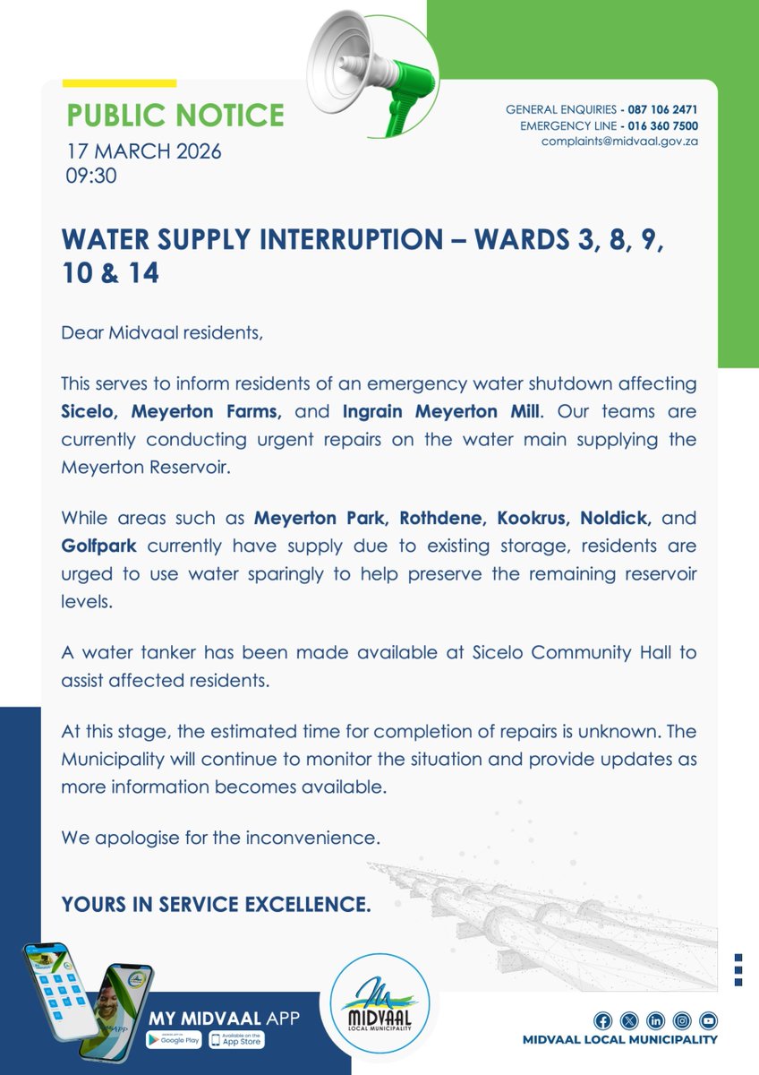 Midvaal Local Municipality tweet media