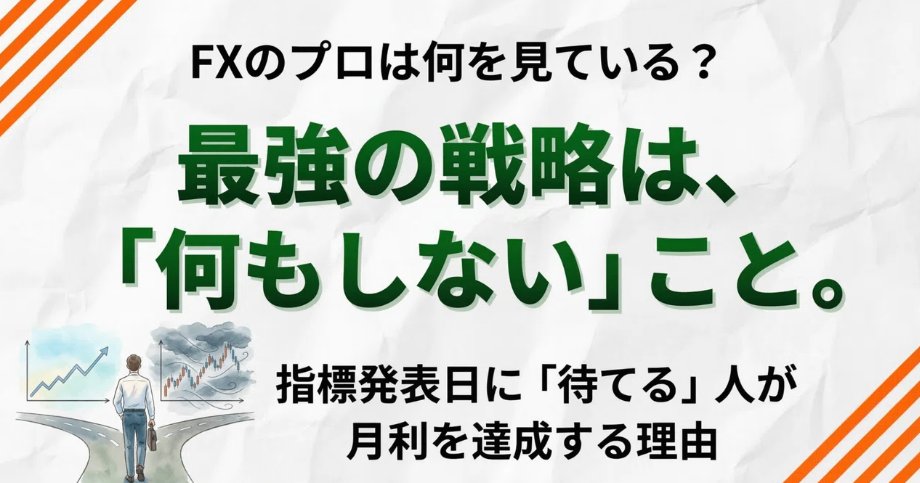 trader_injiizon's tweet photo. 指標発表の日、チャートが上下に暴れているのを見て「チャンスだ」と思ったことがある人。

正直に言うと、僕もそうでした。

雇用統計の5分前にロングして、発表後にチャートが上下に暴れるのを見て「遊園地かよ」って思った経験があります。バイキングより揺れた。

でも、あれは「チャンス」じゃなくて「罠」なんです。

指標の瞬間、MAリボンも雲もサブチャートも全部グチャグチャになる。3条件が揃うも何もない。条件自体が消滅している。

つまり、条件ゼロでエントリーしているのと同じ。

それって、もうトレードじゃなくてギャンブル。

「でも、ボラが大きい＝稼げるでしょ？」

データを見ると逆です。

指標発表時に「たまたま勝った」金額より、「たまたま負けた」金額のほうが平均1.8倍大きい。

3回に2回ミミックが出る宝箱、開けますか？

じゃあどうするか。

答えは3つの仕組み。

1つ目は毎朝30秒の経済指標カレンダーチェック。
2つ目はエントリー前の「指標チェック」追加。
3つ目は──

ここから先はnoteに書きました。

「動いてるのに入れない」が最大の武器になる理由、全部書いてます。
https://t.co/FaijkjXgcx