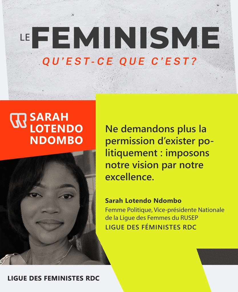 📍Jour 12 

En politique que notre vision soit claire 

#FeminismeRDC