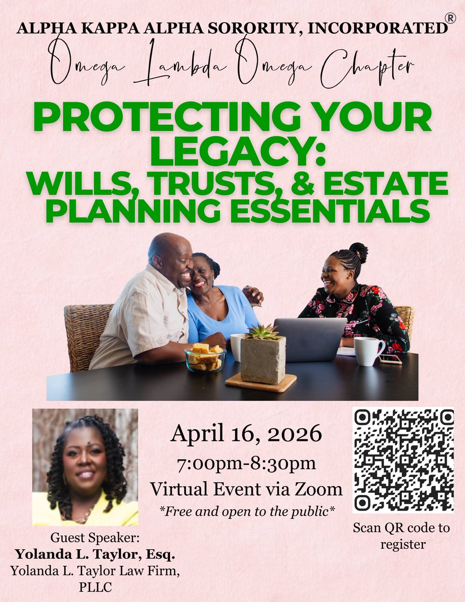 OLOofAKA's tweet photo. Join us for an exciting 2-part series to learn to build, grow, and protect your wealth! Use the QR codes or links below to register.

https://t.co/ZtYq95jgxc

https://t.co/ze6j4NPD5H https://t.co/ylCWKDr9sZ