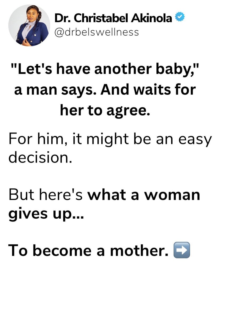 Drbelswellness's tweet photo. The REAL cost of being a MOTHER. ❤️ May God keep blessing all mothers out there, and may everyone who yearns to experience motherhood get to do so. 🌹

Children should never be a one-sided sacrifice. Motherhood carries a heavy cost.. physically, emotionally, and professionally. https://t.co/ZxjPIfpC7i