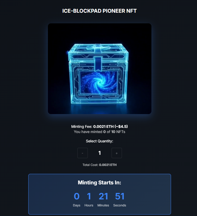 prdft_'s tweet image. The wait is over! 🧊 The @ice_blockpad PIONEER NFT collection launch is officially here. This is your chance to secure your place as a founding member of our ecosystem. 
#ICEBLOCKPAD #NFT #BaseNetwork