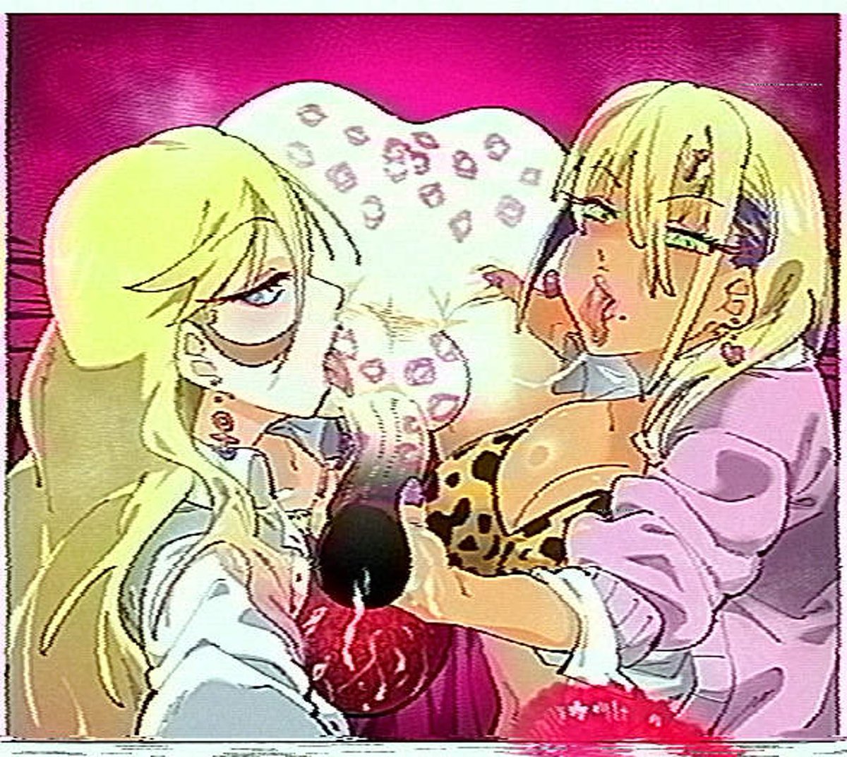 元はチェキ風のイラストなんだけどVHS加工する事でいかがわしいビデオのワンシーンっぽくなったぜ 