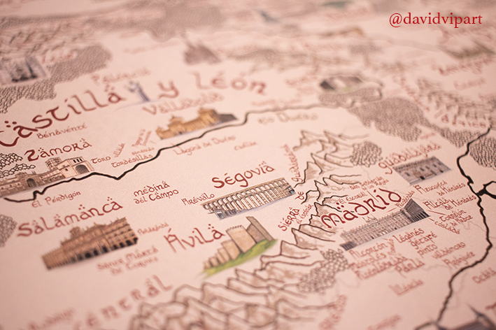 davidvipart's tweet photo. 📌 Si usas chinchetas para marcar qué lugares has visitado en este mapa de España estilo 'El Señor de los Anillos' debe ser bajo tu propia responsabilidad 😅 Comparte sentido común hobbit https://t.co/28n1uleOqF