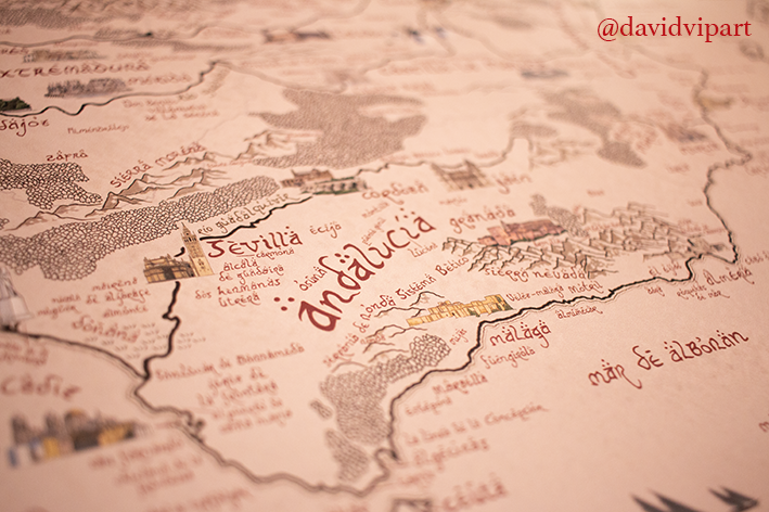 davidvipart's tweet photo. 📌 Si usas chinchetas para marcar qué lugares has visitado en este mapa de España estilo 'El Señor de los Anillos' debe ser bajo tu propia responsabilidad 😅 Comparte sentido común hobbit https://t.co/28n1uleOqF