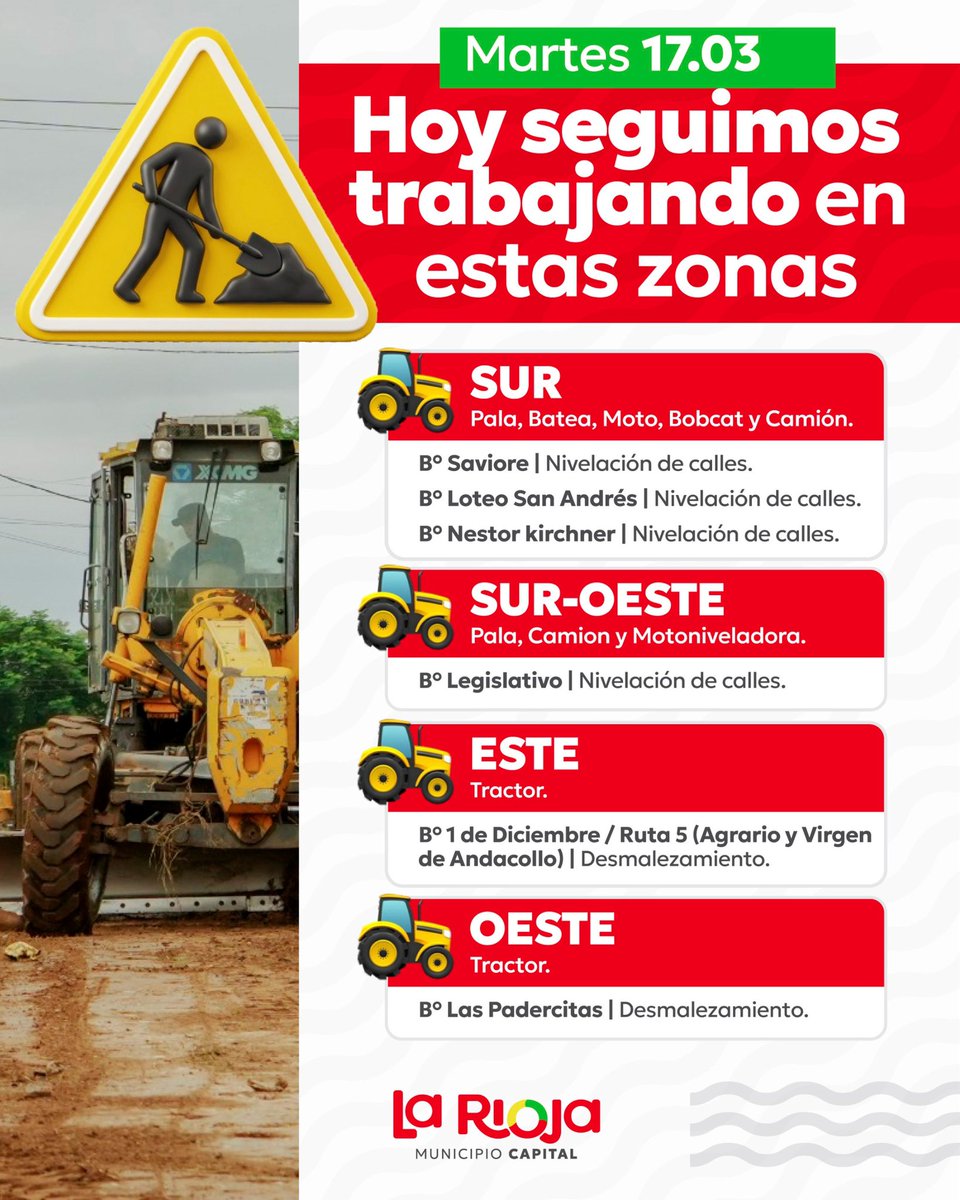 Buenos días! 

Estamos TRABAJANDO JUNTOS en las distintas zonas de la ciudad.

Les comparto nuestra AGENDA OPERATIVA…