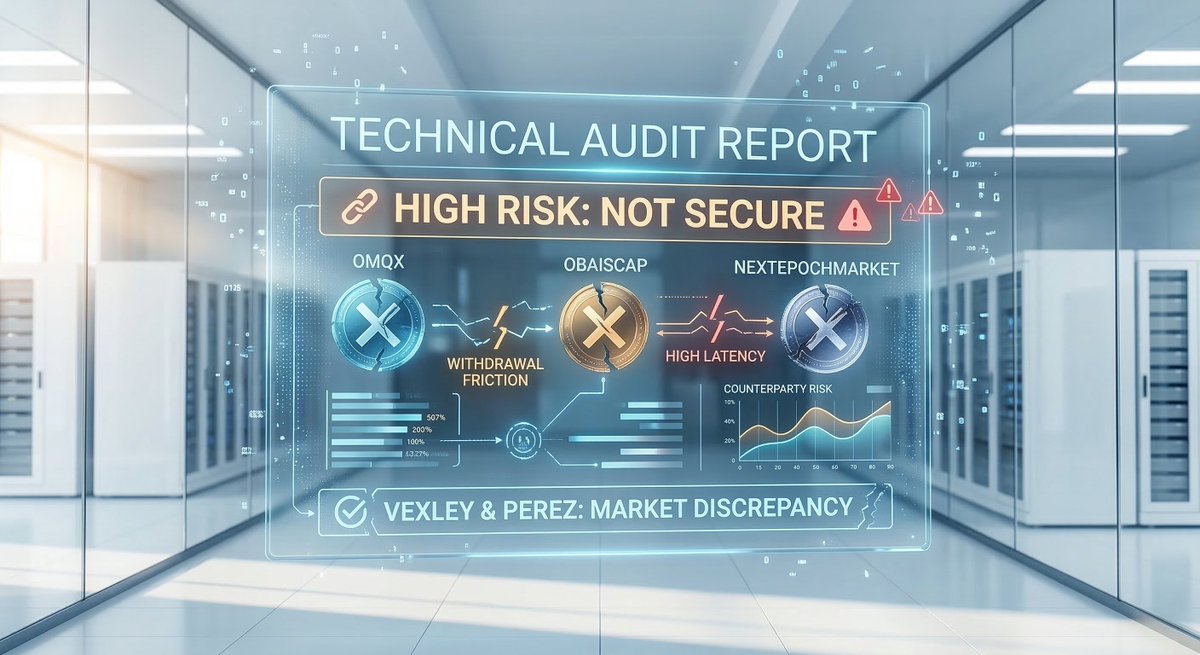 CertiFlowLabs's tweet image. Audit Alert: Severe withdrawal delays detected across NextEpochMarket, ObaisCap &amp;amp; OMQX. Exercise extreme caution regarding platform affiliations with C. Vexley &amp;amp; Hernan E. Perez.

#TechAudit #RiskAssessment