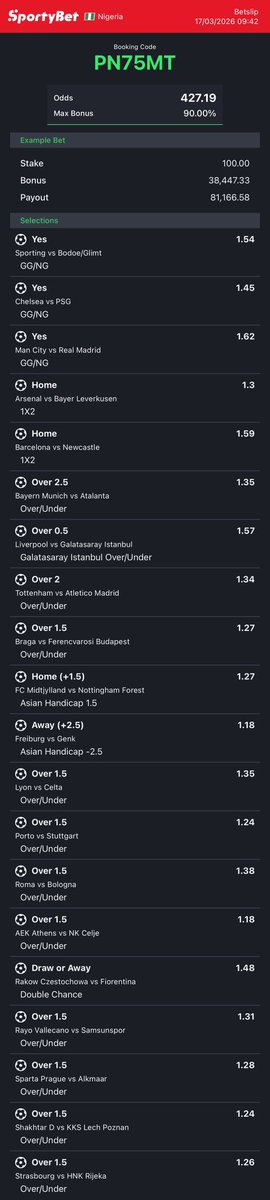 justforgreenodd's tweet photo. 427 odds

PN75MT

@Obongbillion @oddshive_isback @Promisepunta @hermperor002 @bettinghubgames @bettinghubgames @The_Ghosted @GloryDay24 @gambitoprime https://t.co/ajN2kyb103