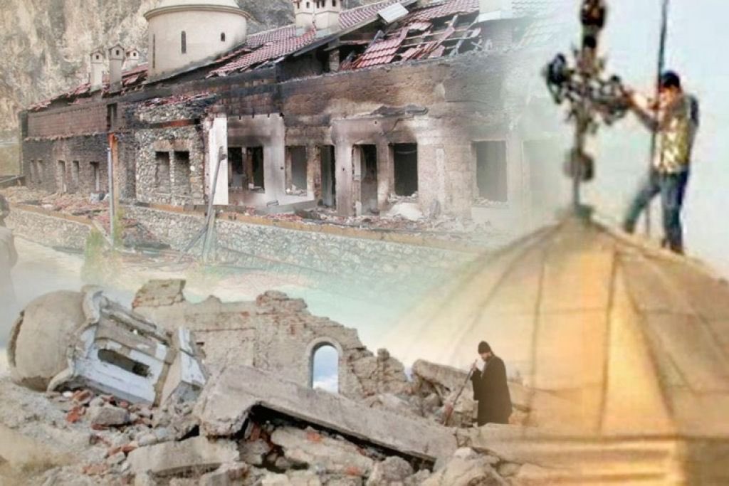 🇷🇸 14–18. март 2004. мартовски погром. 35 српских цркава и манастира спаљено у пламену мржње. Хиљаде протјераних, животи угашени. Злочин који траје јер нико није одговарао. Не заборављамо!

🇦🇹 14.–18. März 2004. März-Pogrom im Kosovo. 35 serbische Kirchen und Klöster im Feuer des